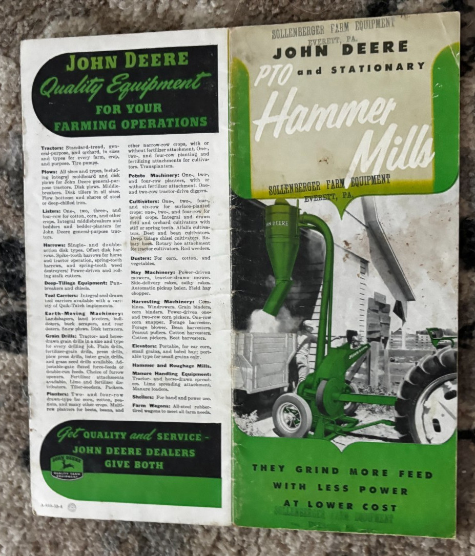 John Deere Hammer Mills For 1953 Brochure DCPA26