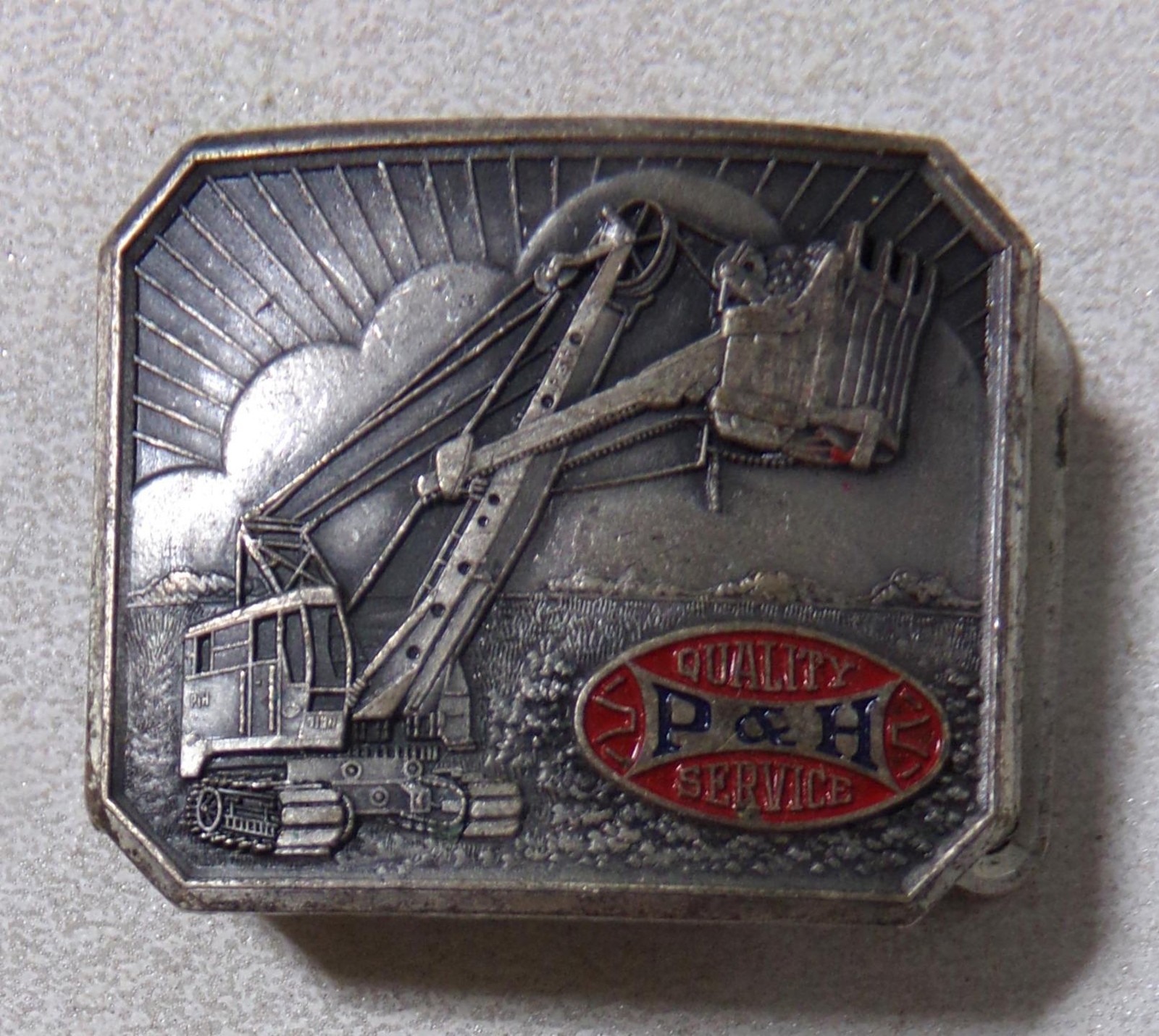 1930’s P & H Harnischfeger Bucket Shovel Enamel Belt Buckle