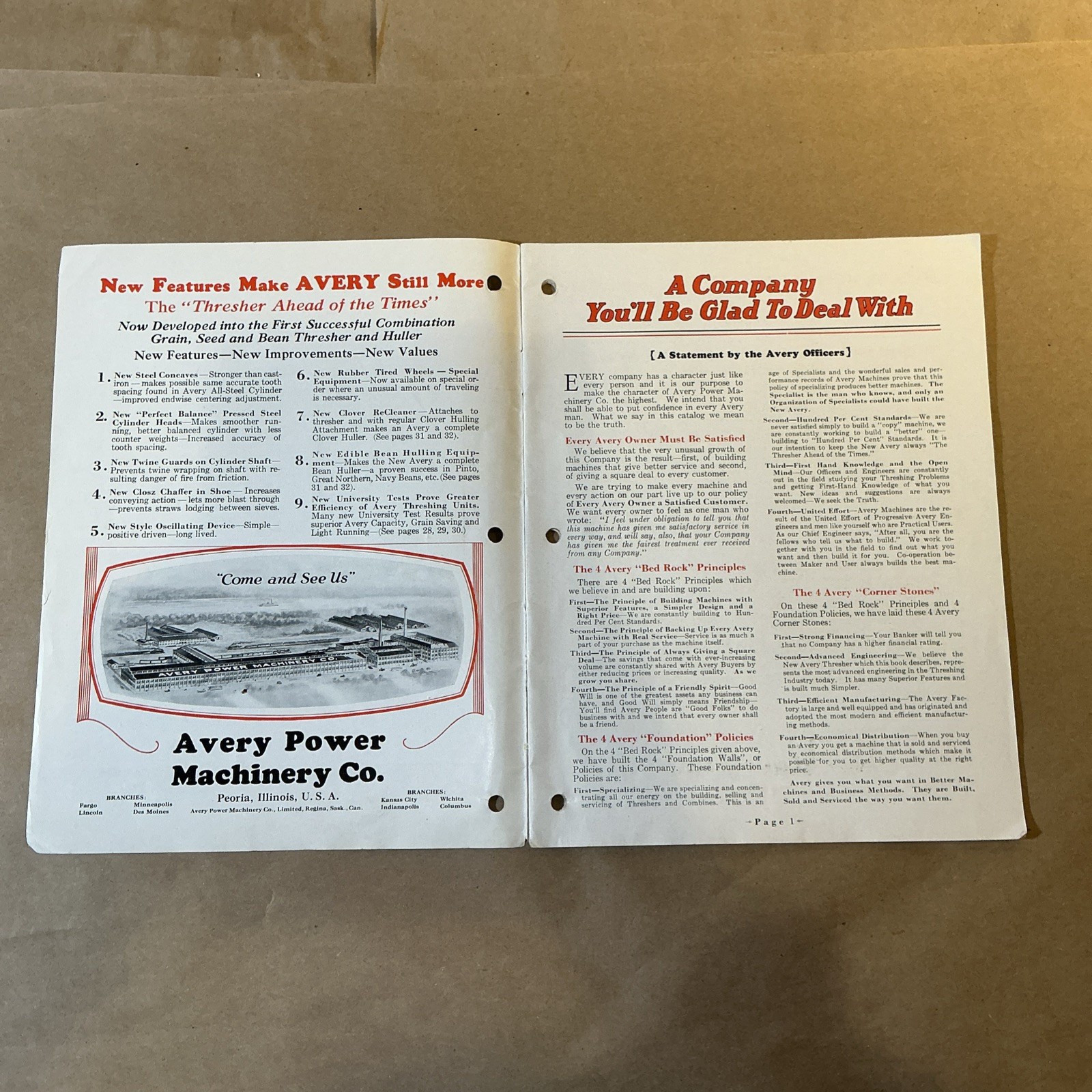 Vintage Original Threshers Catalog Avery Power Machinery Co. As Is INV-P1059