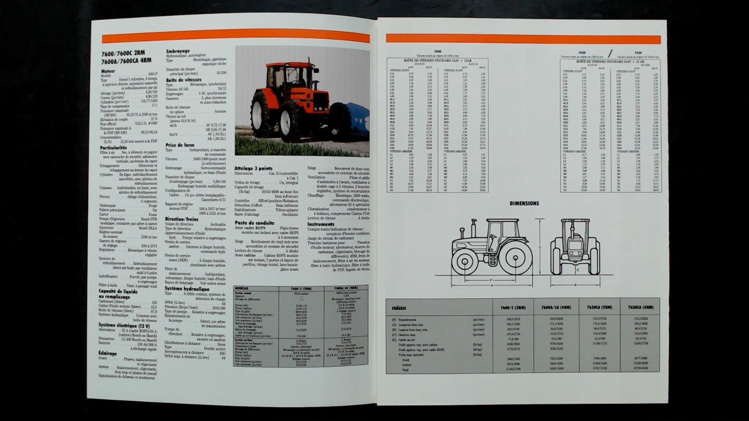 AGCO Deutz-Allis Tracteurs Brochure Série 7600 Vintage Farming