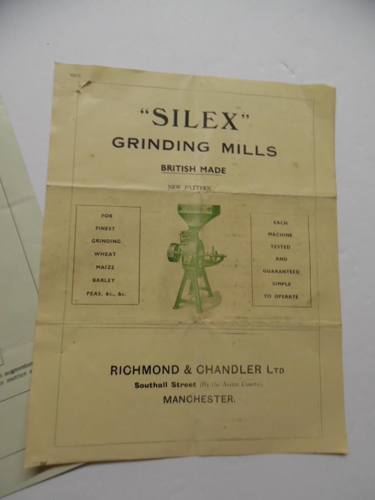 1920s SILEX Grinding Mills Catalog Sheet Lot Richmond & Chandler British Vintage