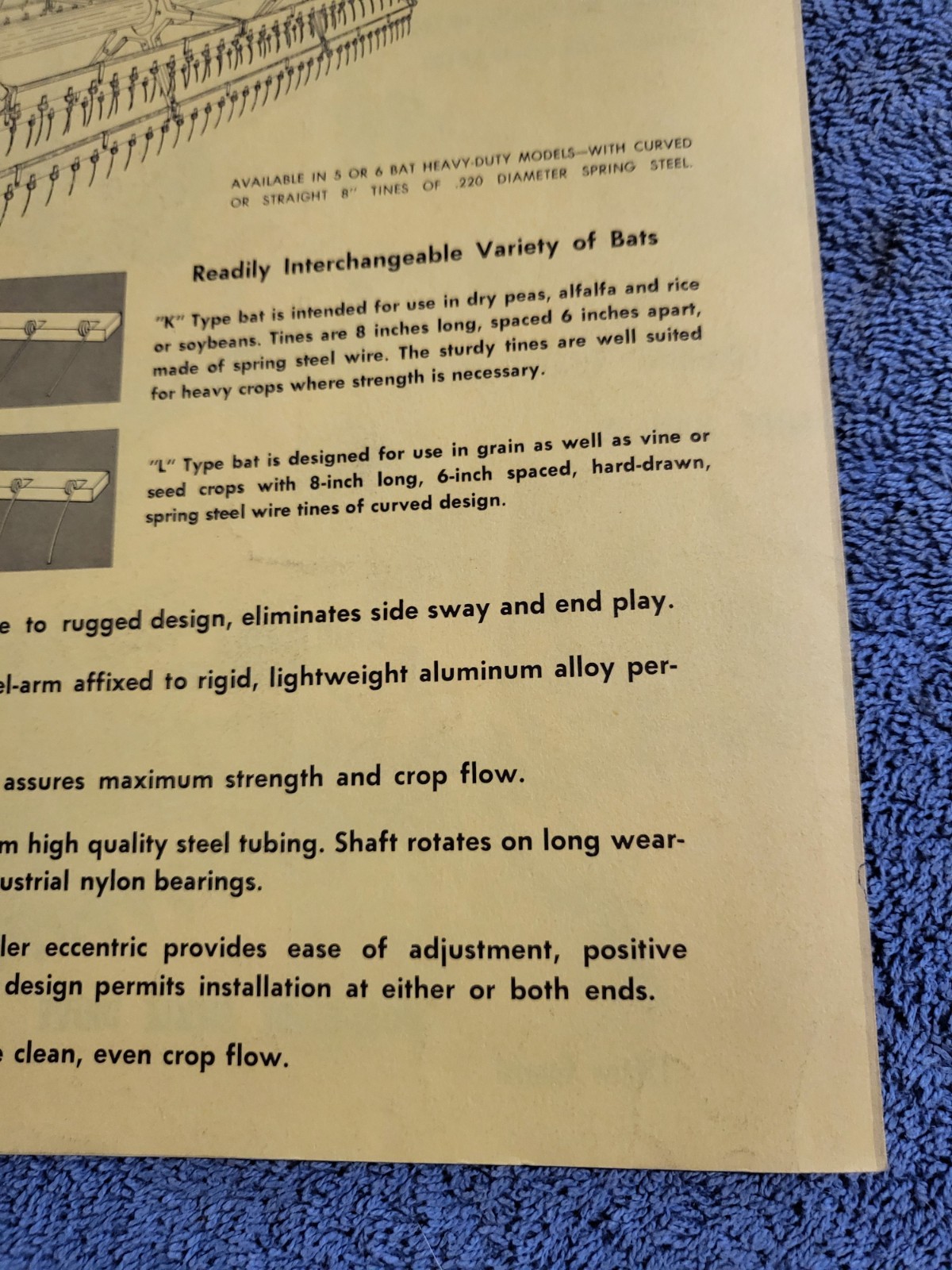 JE LOVE Vintage 1969 Brochure Flexible Floating Cutter Bar Harvesting Equipment