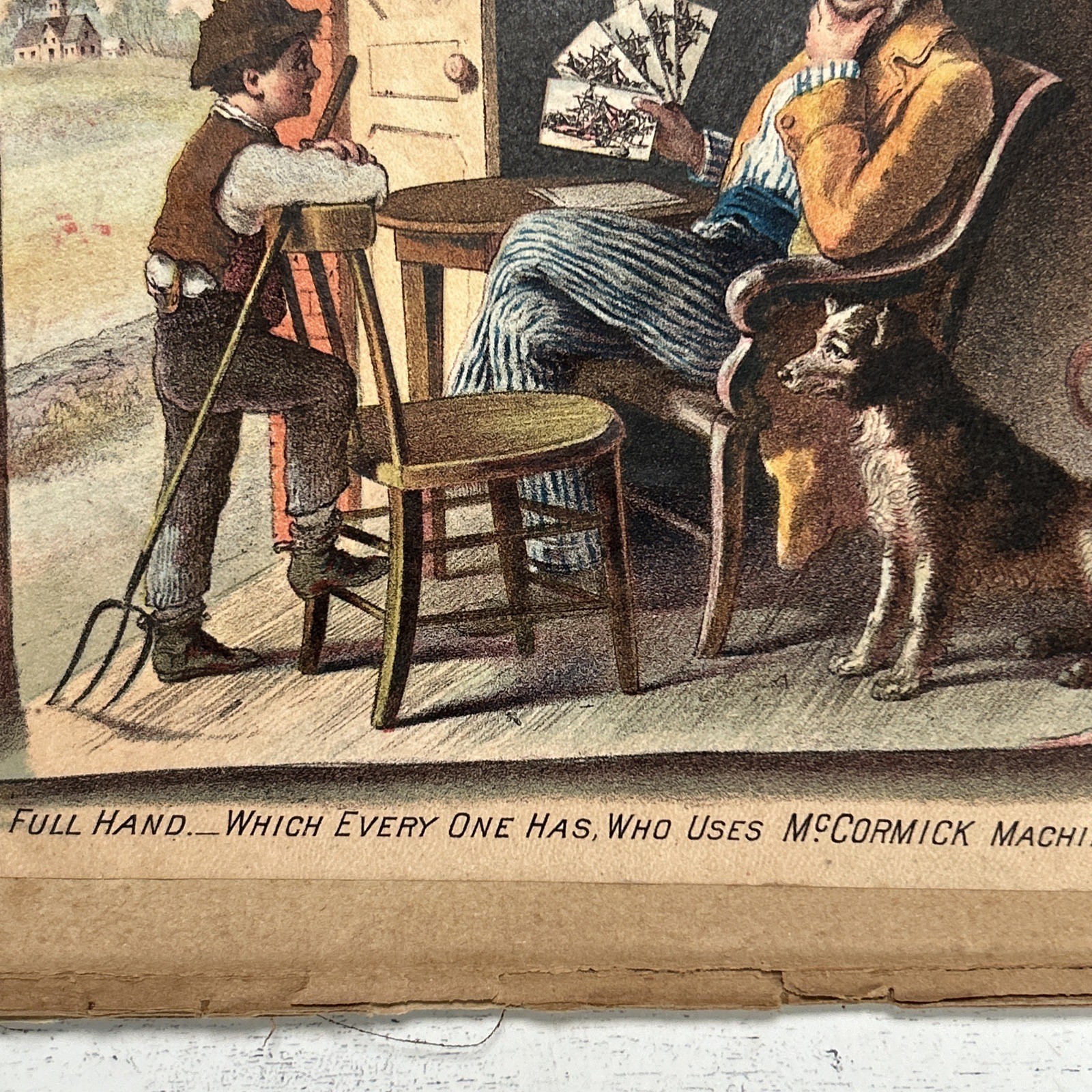 Antique McCormick Tractor Advertising Trade Card Farm Machinery 1880s Litho