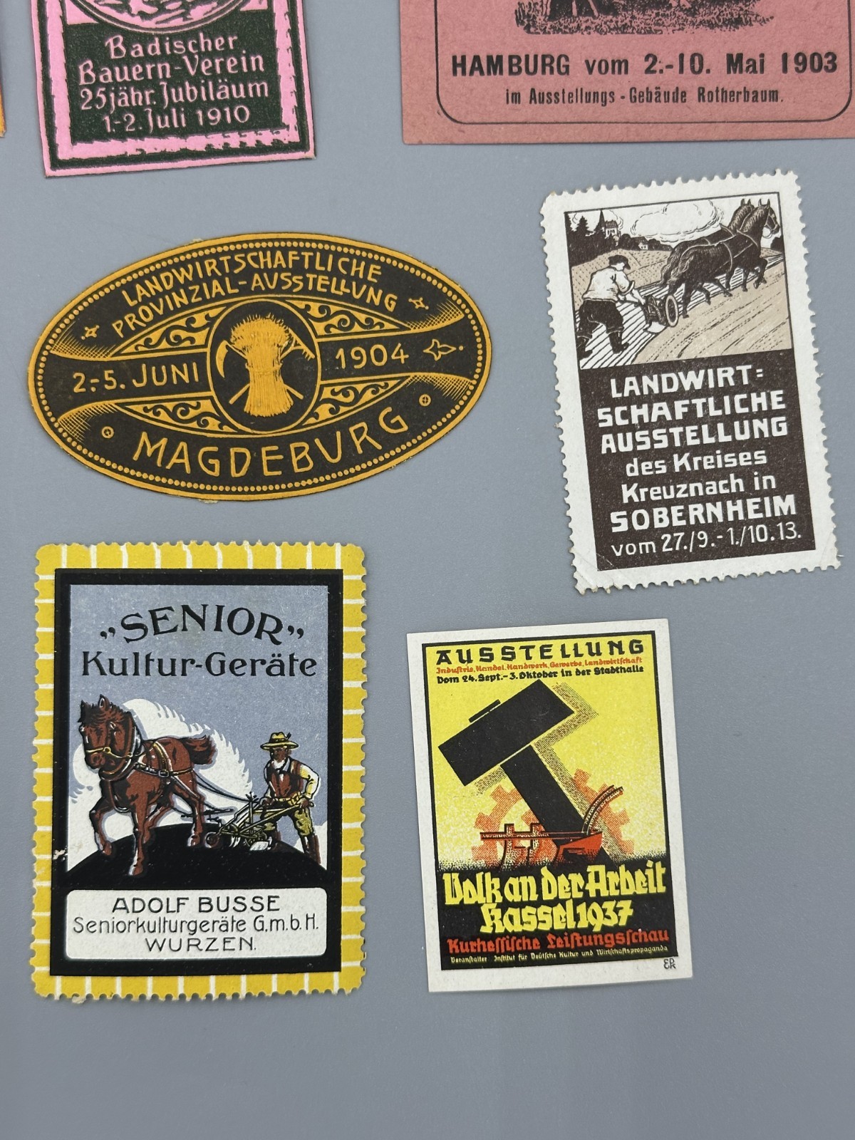 Antique GERMAN FARM EXPO Agricultural Advertising POSTER STAMP Cinderella