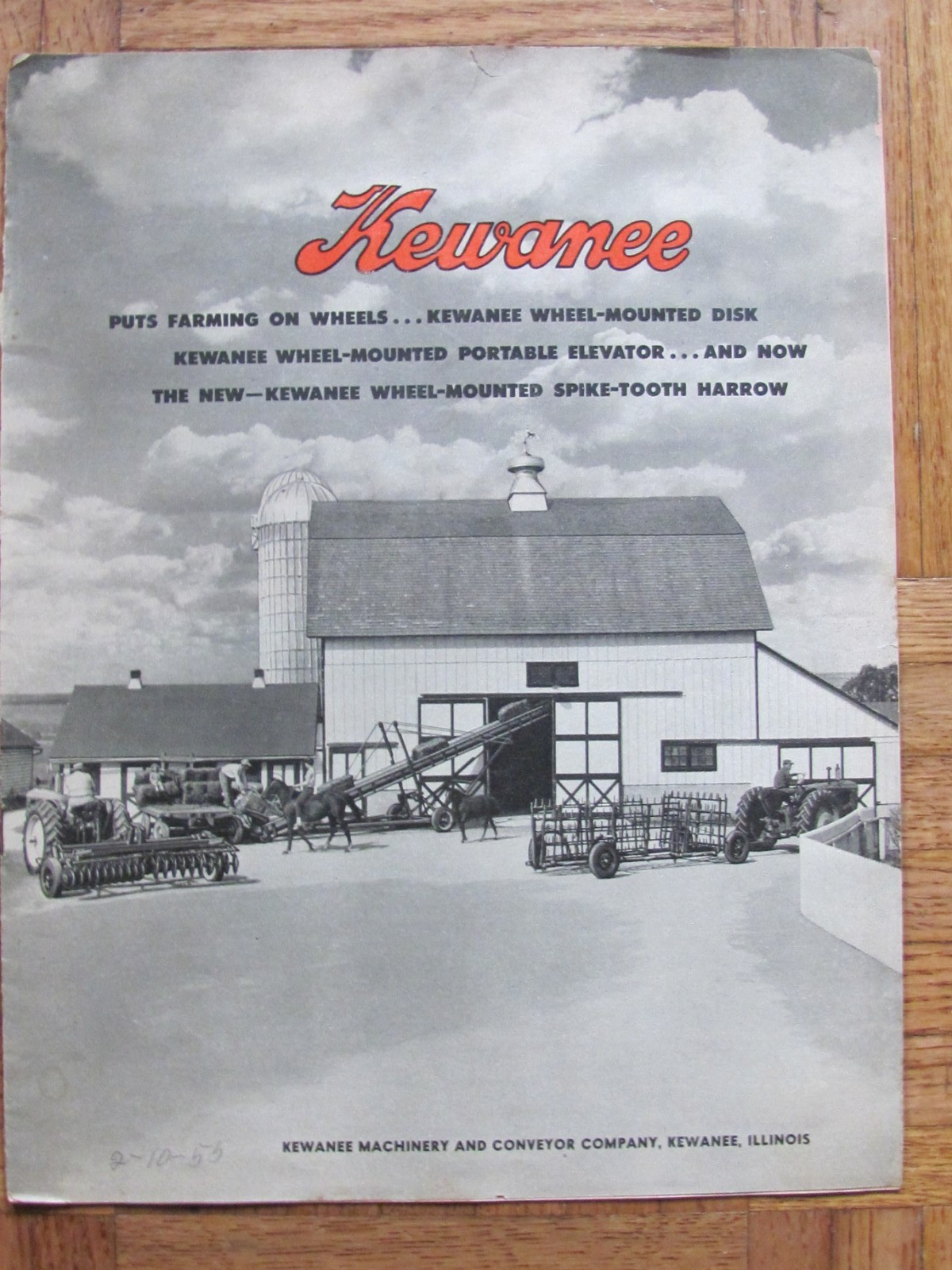 1955 SALES BROCHURE KEWANEE FARM MACHINE DISK HARROW DEALER THEDE ALEDO IL