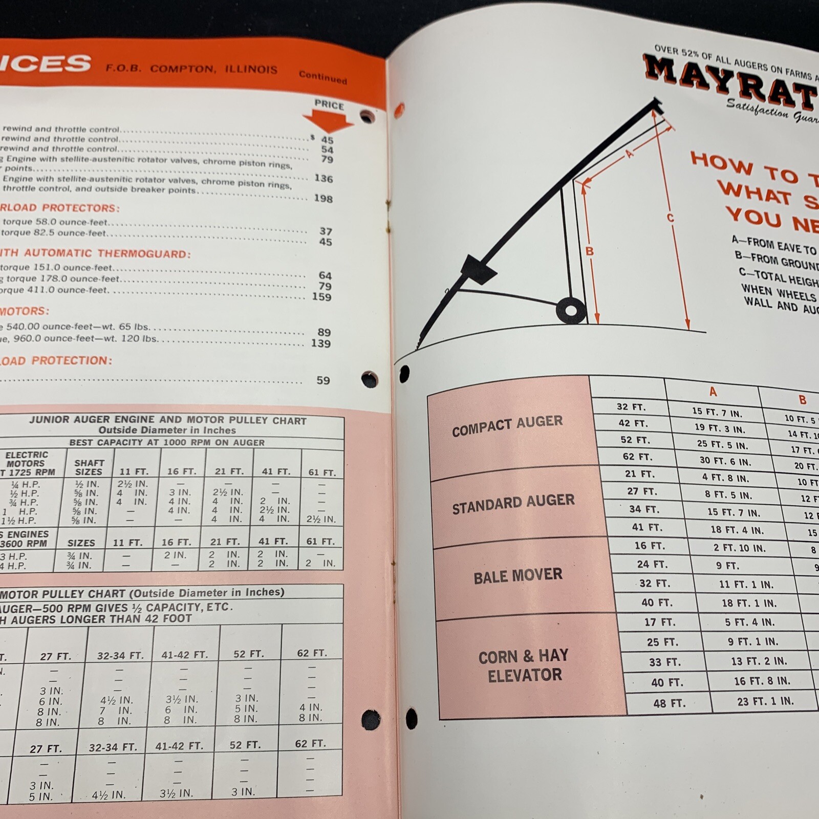 Original 1966 Mayrath Company Farm Equipment Brochure-16 Pages-Compton IL