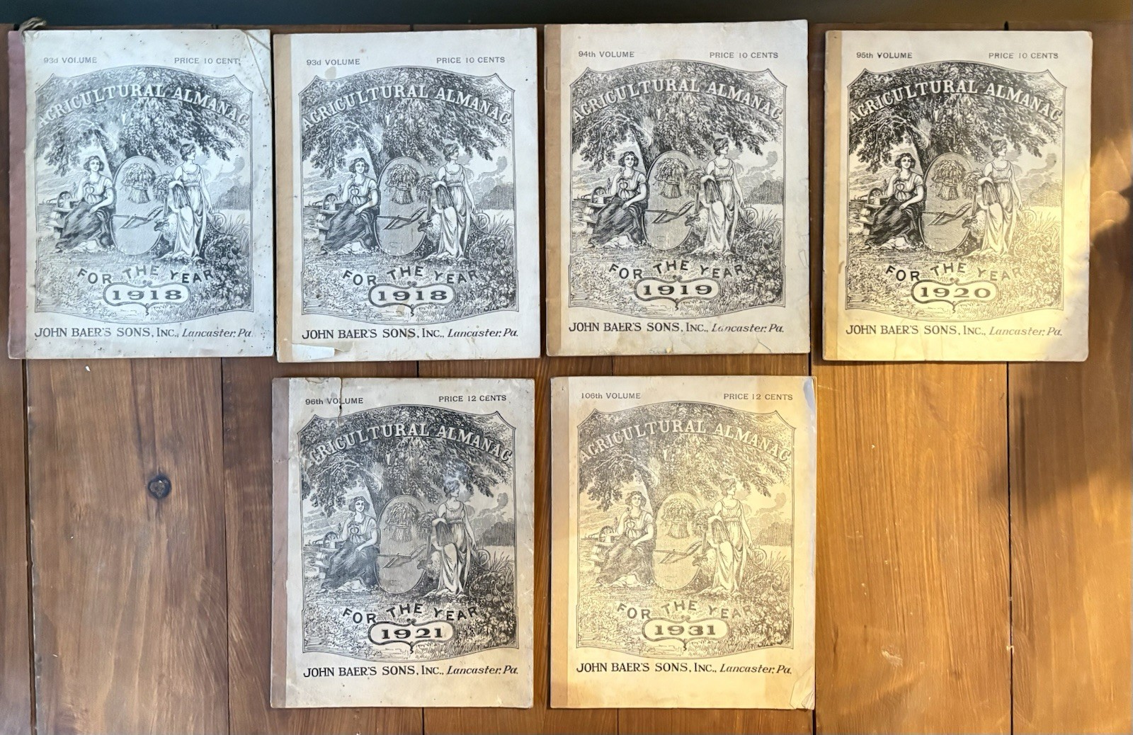 Lot Of 23 John Baer&rsquo;s Agricultural Almanac Lancaster, PA Antique! 1900’s