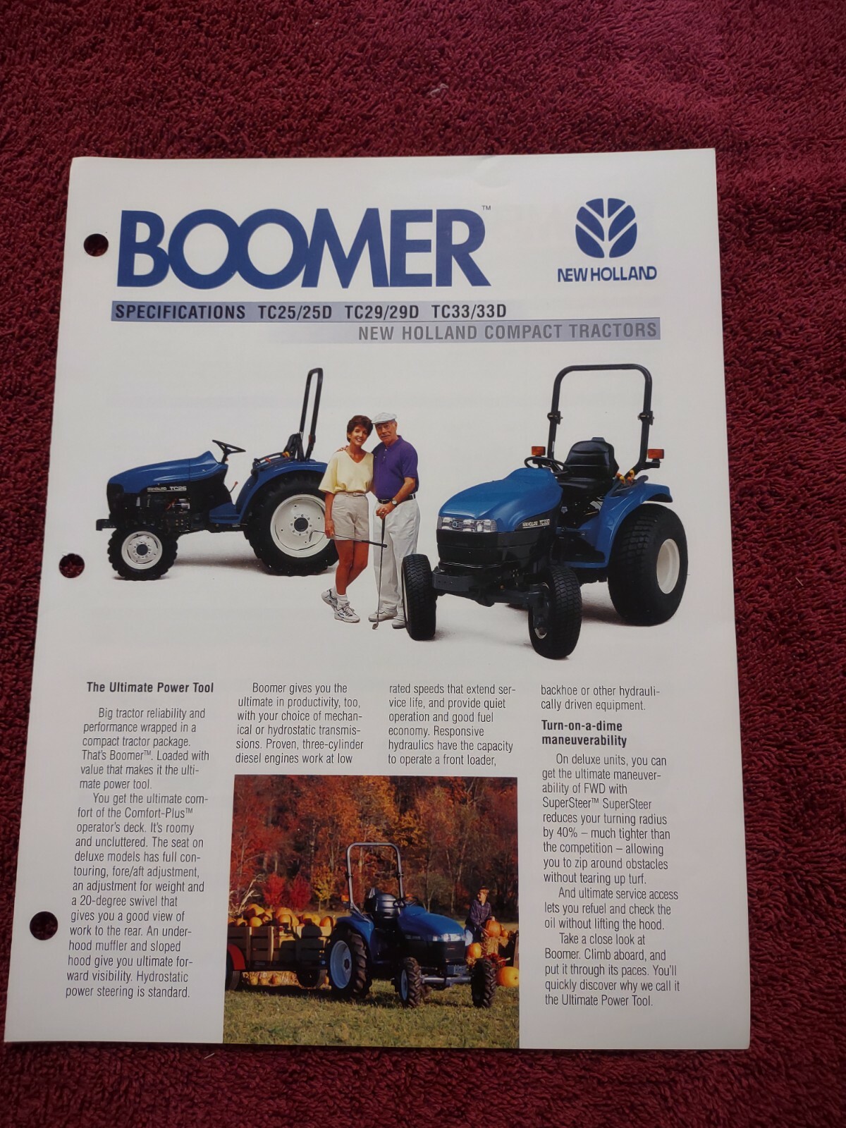 New Holland Boomer Brochure Lot of 2 Tc25 Tc29 Tc33 literature Advertising