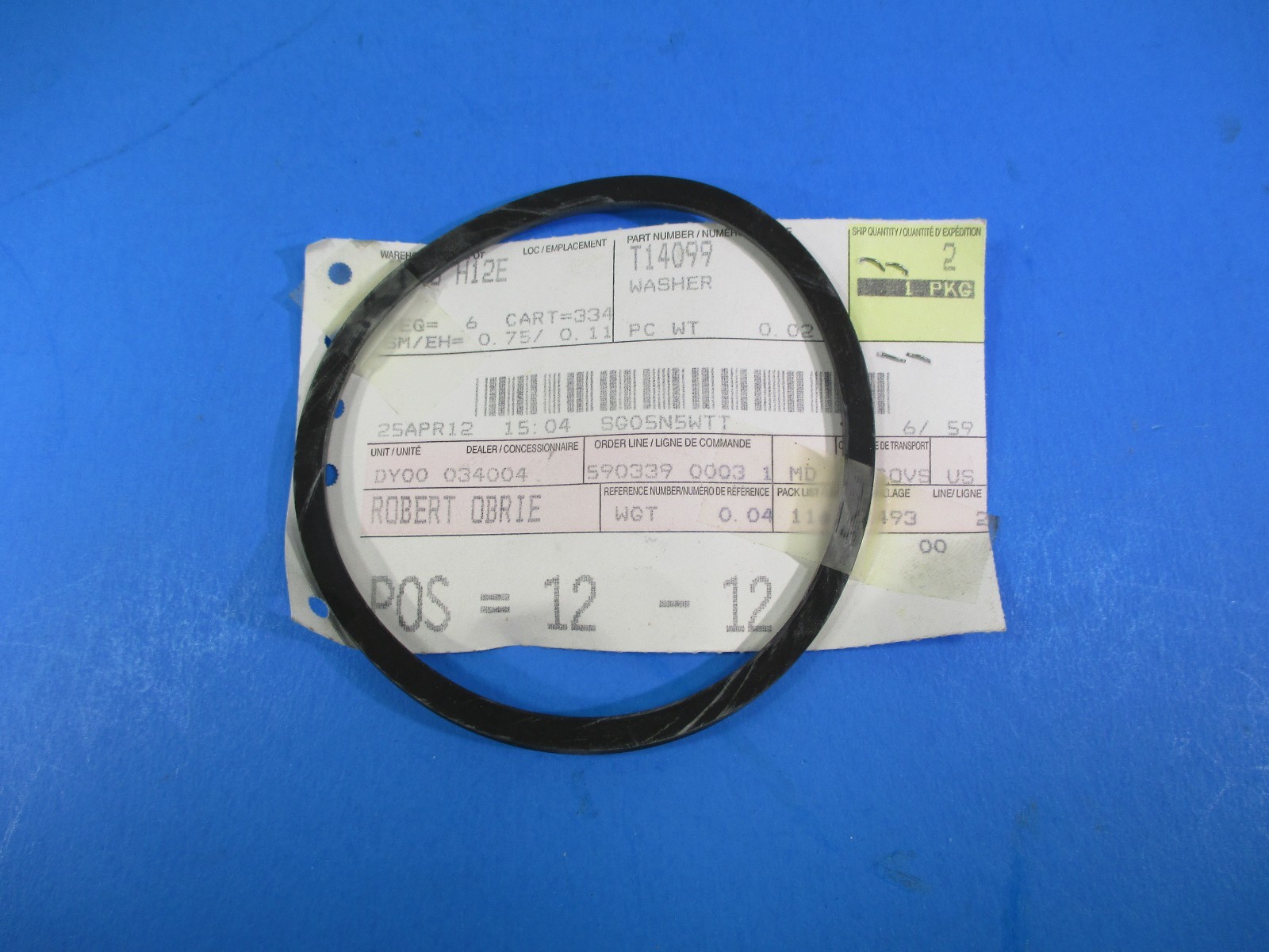 John Deere Washer # T14099 NOS New in Package NOS3 B1