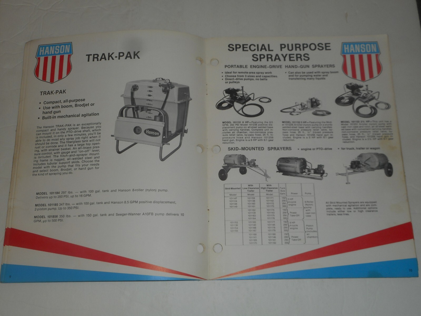 HANSON SPRAYERS 1977 Catalog Farm Equipment Salesman Brochure South Beloit IL