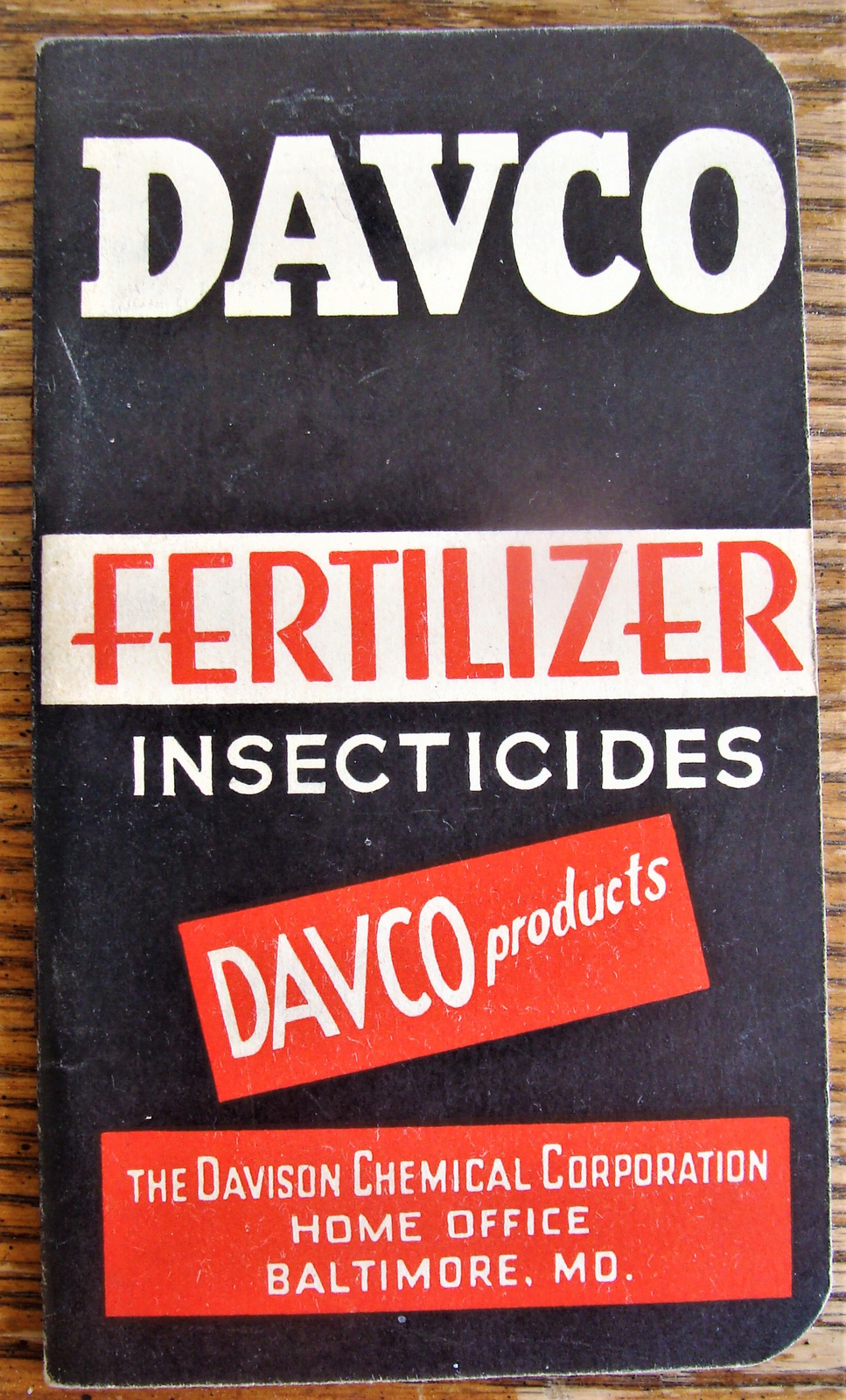 Vtg Davco Fertilizer Insecticides Pocket Memo Book Davison Chemical Baltimore MD