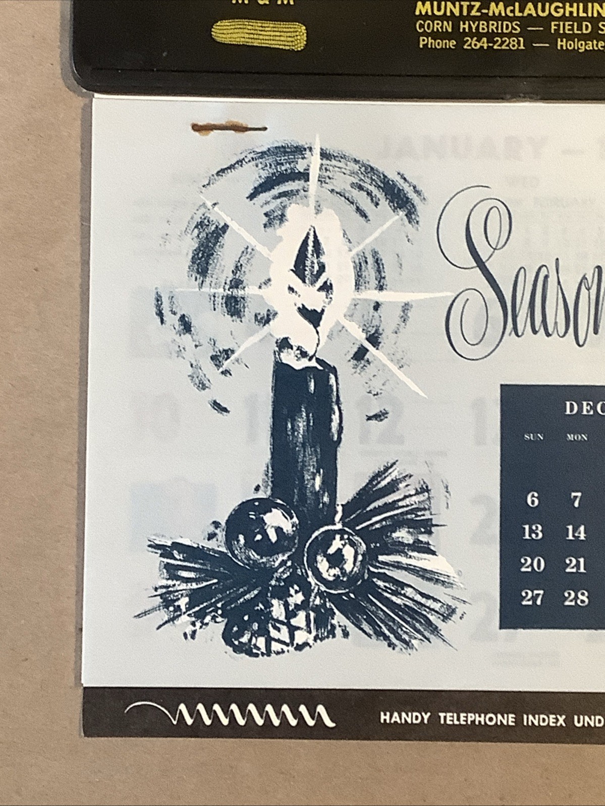 1964 Muntz-McLaughlin Co. Calendar Canada Geese Holgate OH INV-AA23