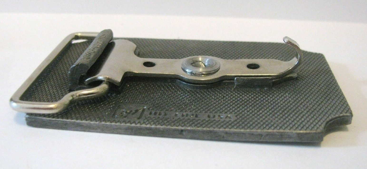 Vintage PAG SEEDS Pewter Advertising Belt Buckle Hit Line Hybrid Corn Farm Ag