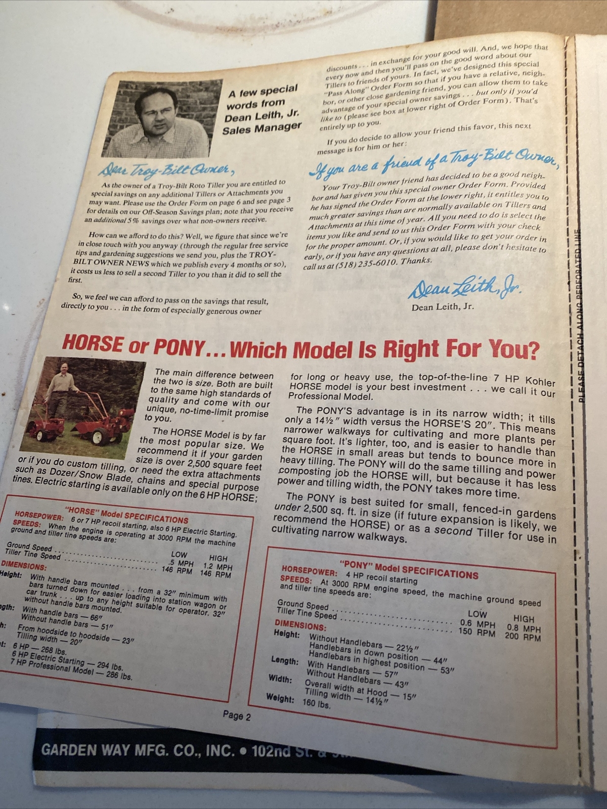 Troy-Bilt Roto Tiller & Attachments Advertisement Packet 1977 original, Letter,