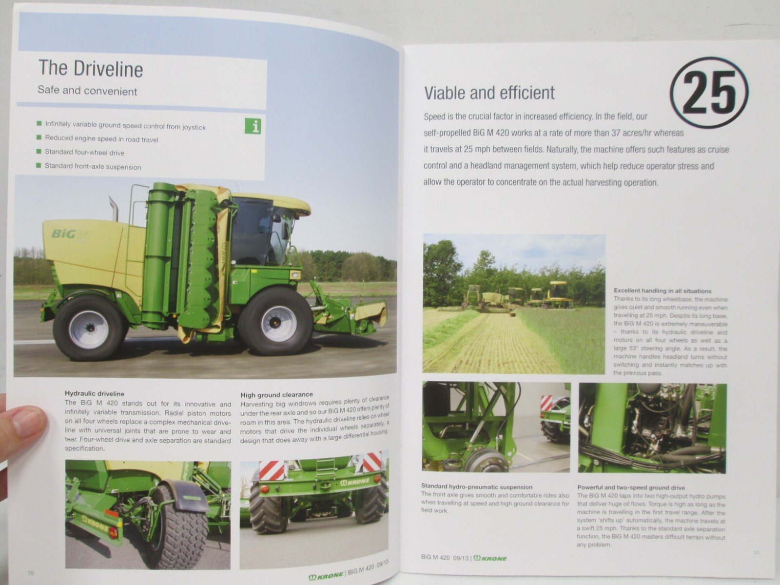 Krone Big M 420 Mower Conditioner Tractor Sales Brochure Agriculture 2013 Specs