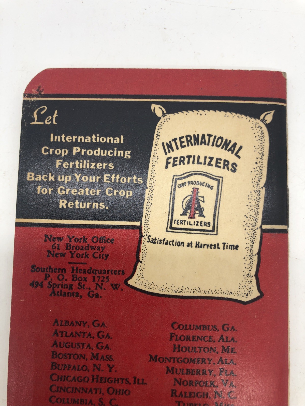 Vintage 1940 International Fertilizers Farmers Notebook Calendar Boston Mass