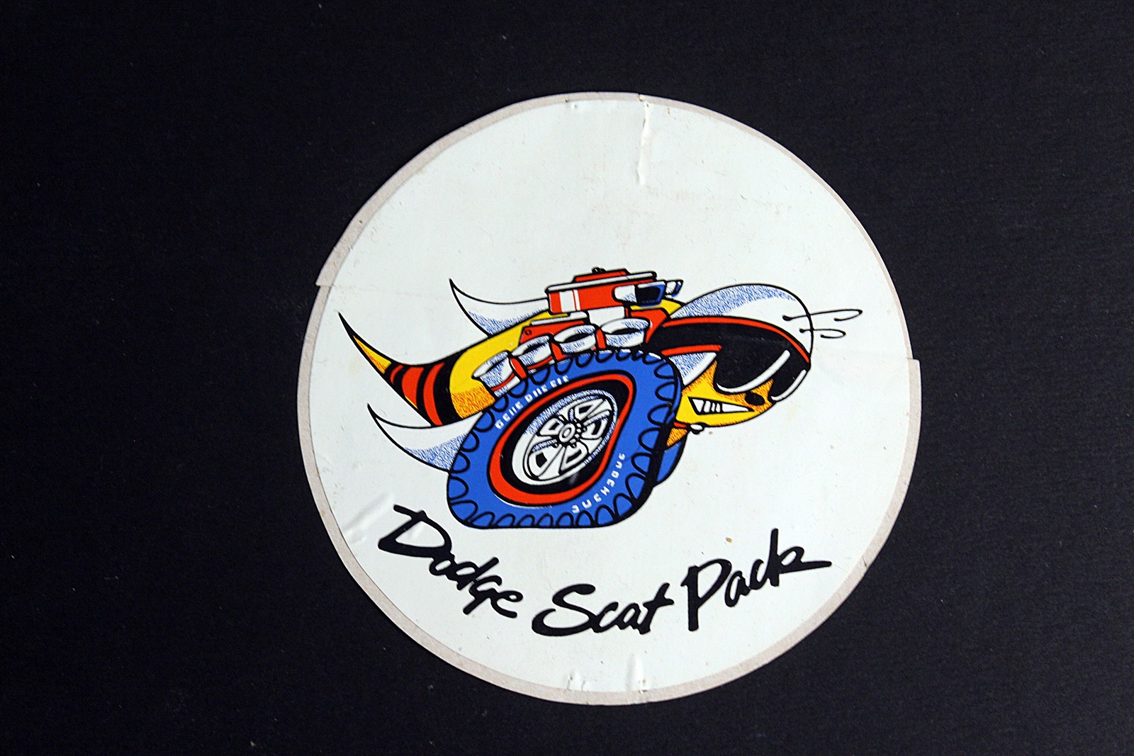 Dodge Scat Pack Round Vintage Sticker Decal 4 Inch Colorful Bee