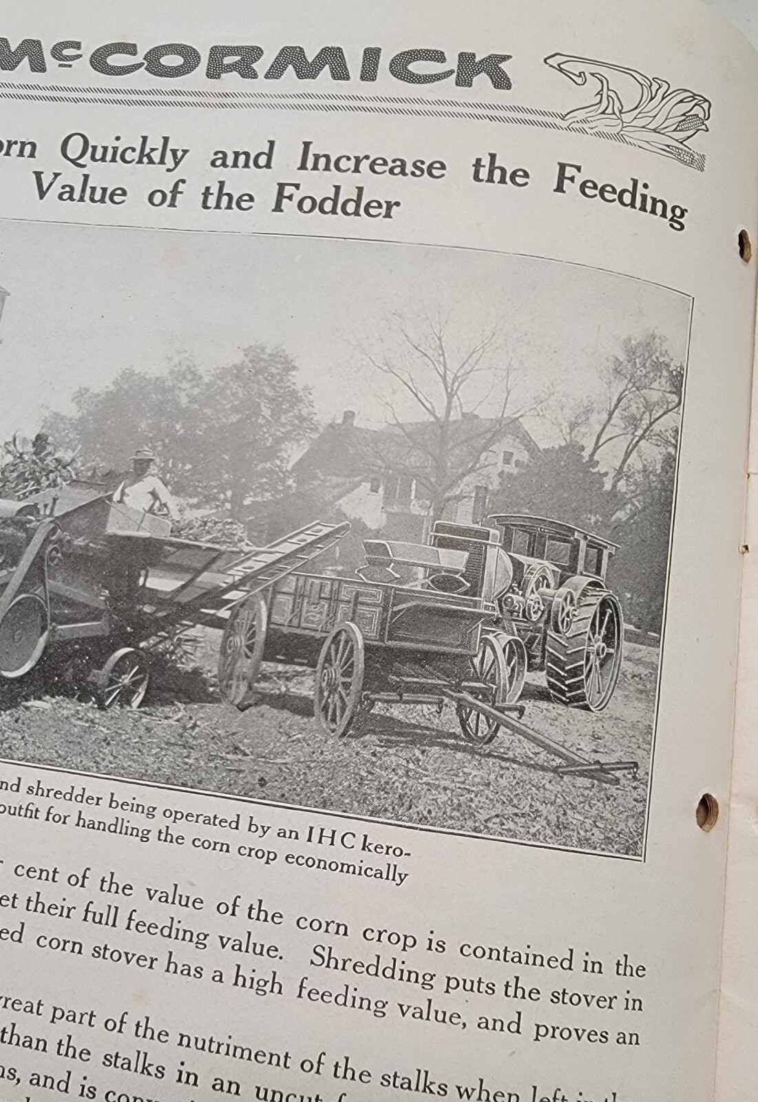1924 McCormick Corn Machines International Harvester Antique VINTAGE