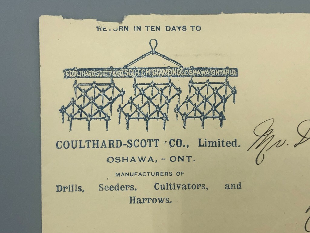 1890s COULTHARD-SCOTT Illustrated Postal Cover FARM Advertising OSHAWA ONTARIO