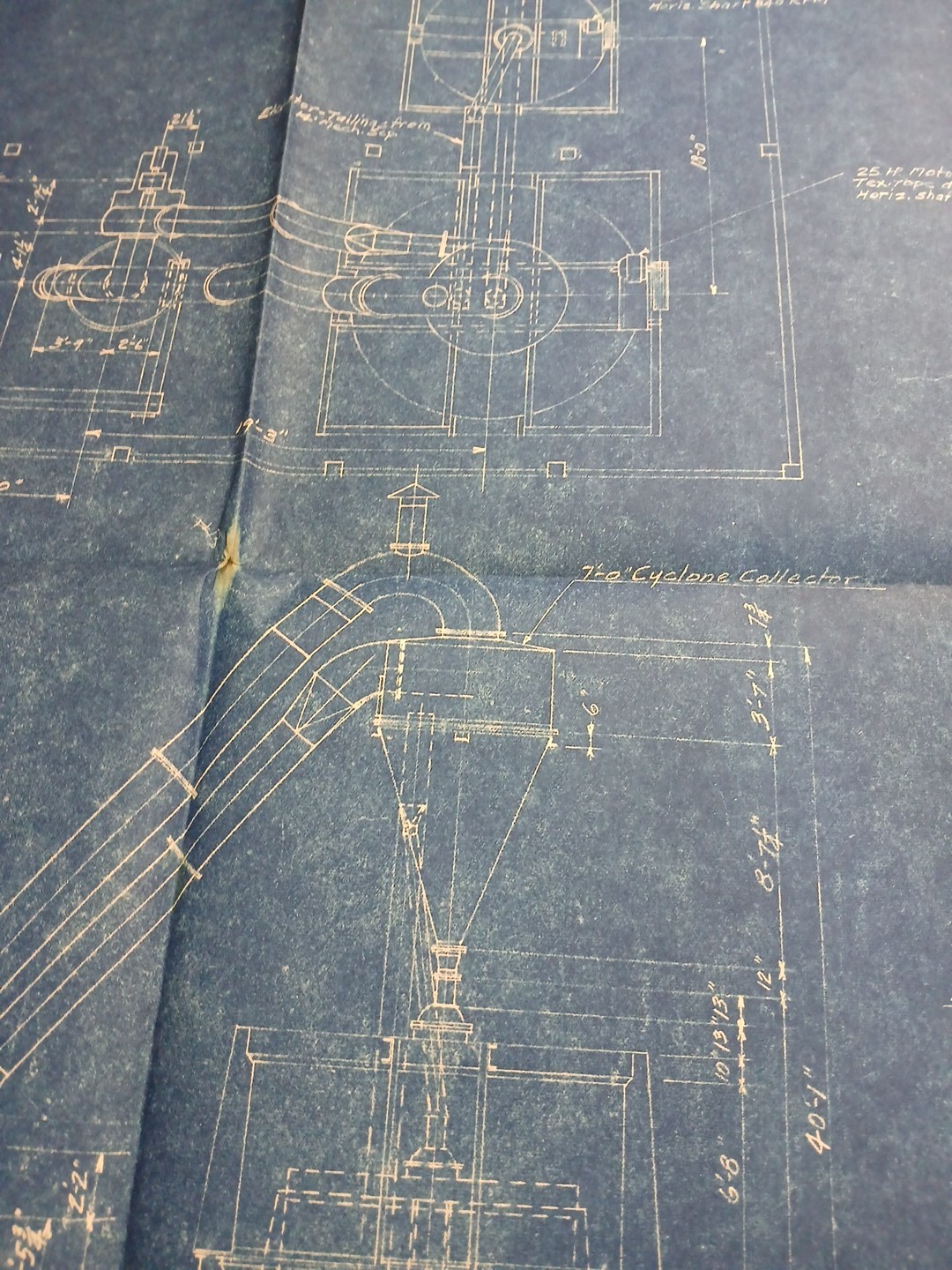 1932 Blue Print Raymond Bros. REPRINT Impact Pulverizer Co. Chicago , ILL