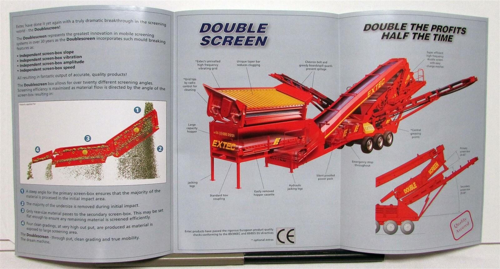 2000 Extec Double Screen Equipment Specification Construction Sales Brochure