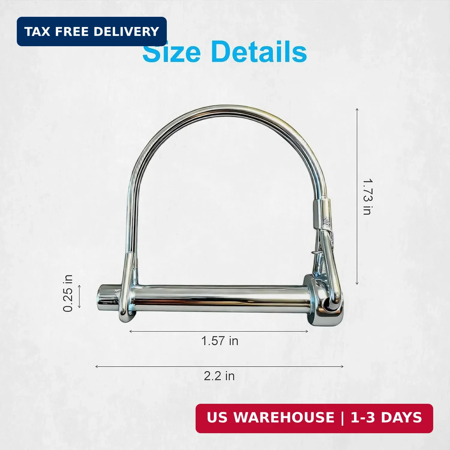 10 Pack, NRJSSCC Trailer Coupler Pin and Locking Pin, 2-1/8&Prime;x1/4&Prime; Trailer Hitch
