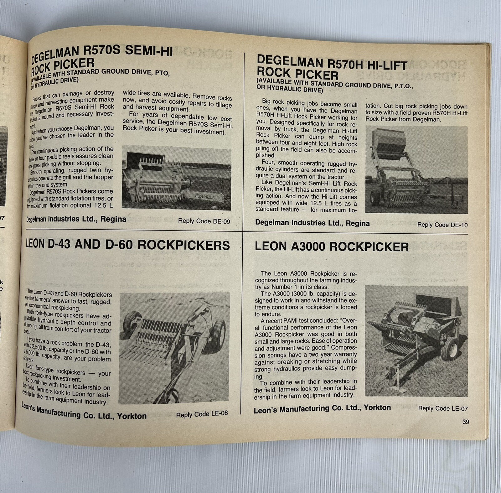 1983 Saskatchewan CANADA Implement Buyer&rsquo;s Guide Brochure Catalog AGRICULTURAL