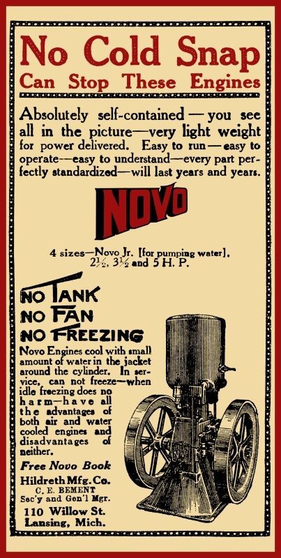 1911 Novo Water Cooled Gas Engines of Lansing, Michigan NEW Sign 8×16&Prime; USA STEEL