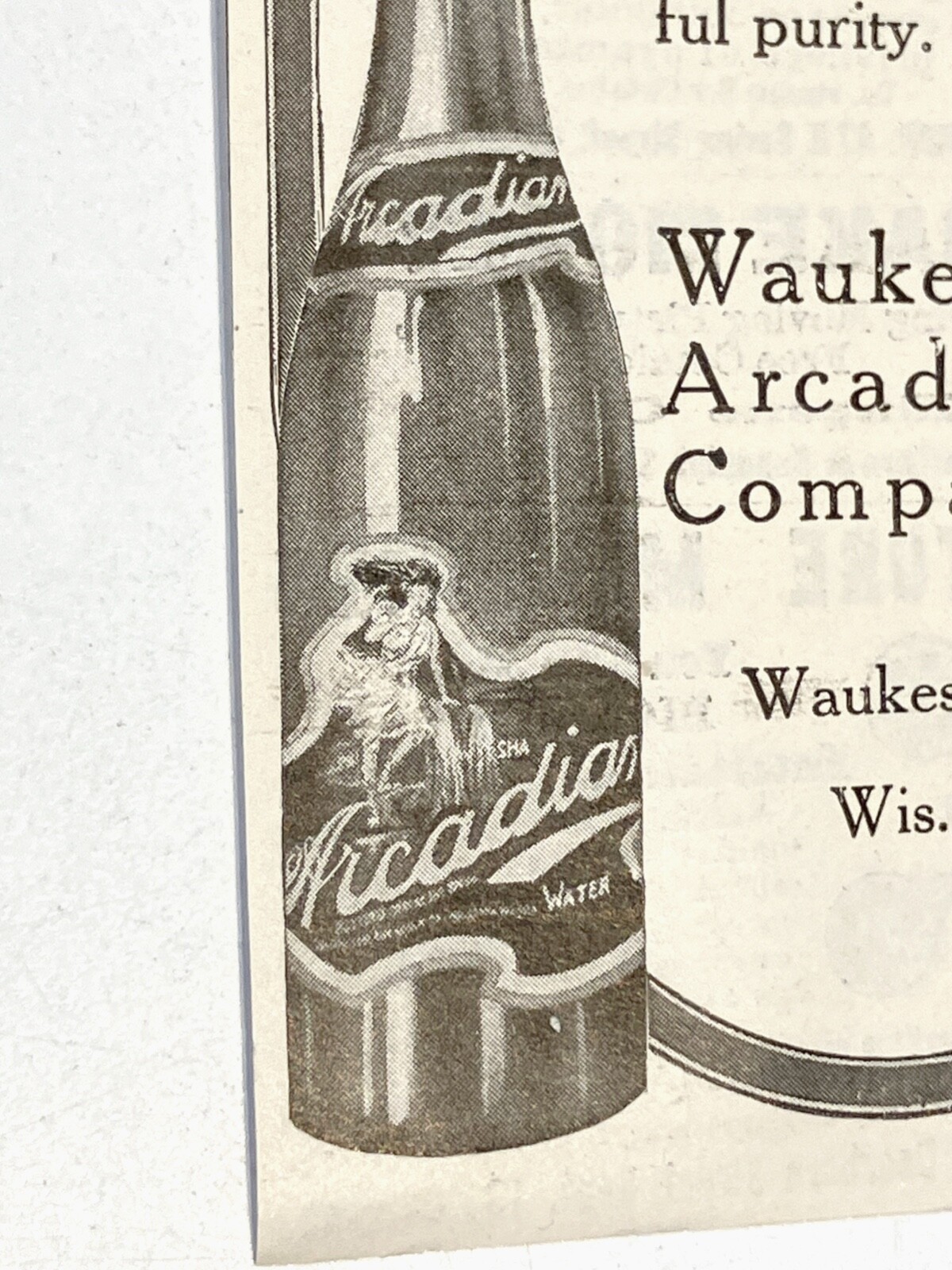 early 1900s print Ad Waukesha Arcadian Water WISCONSIN