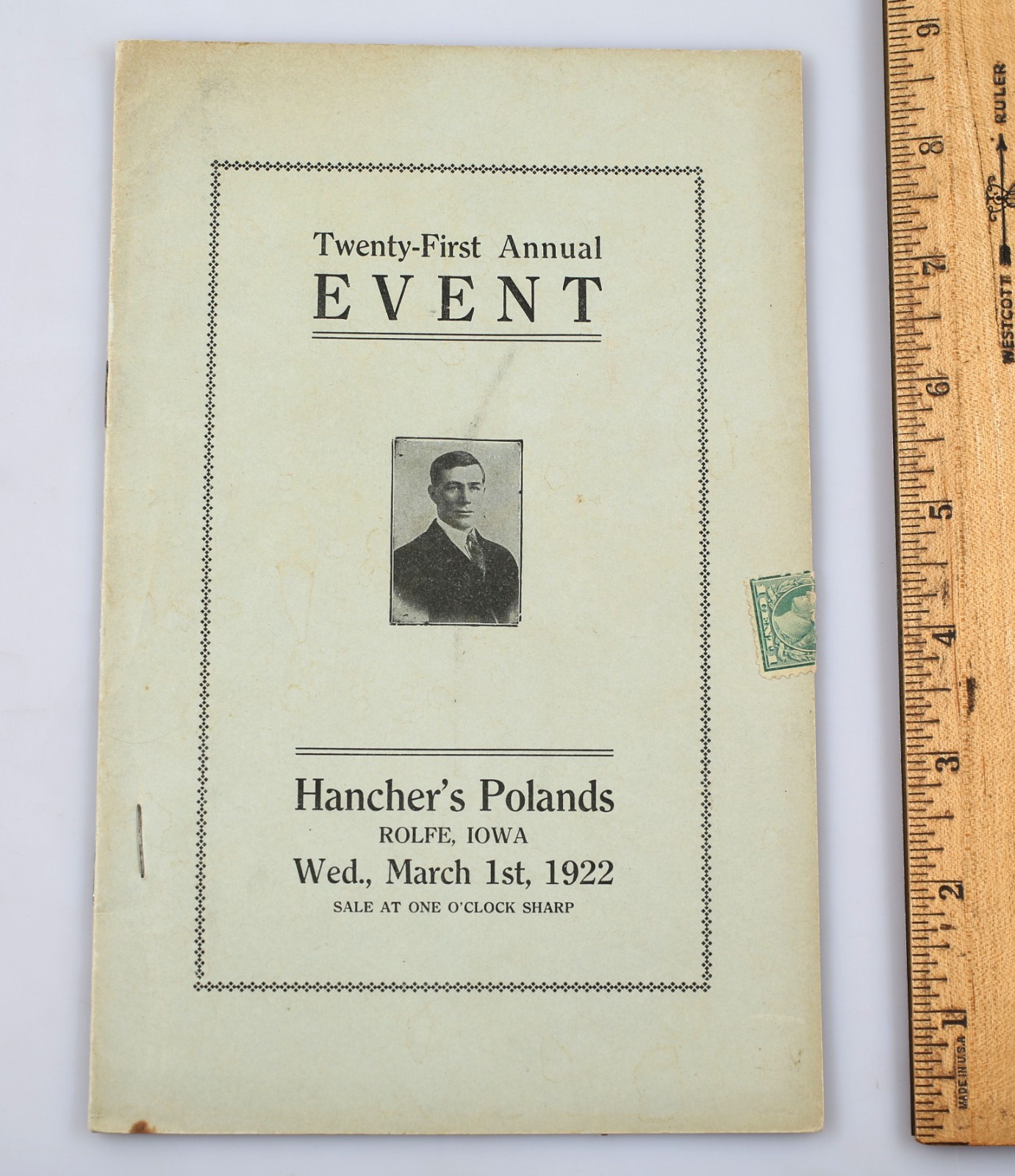 Vintage 1922 Hancher&rsquo;s Poland Chinas Sow Hog Pig Sale Program Rolfe Iowa