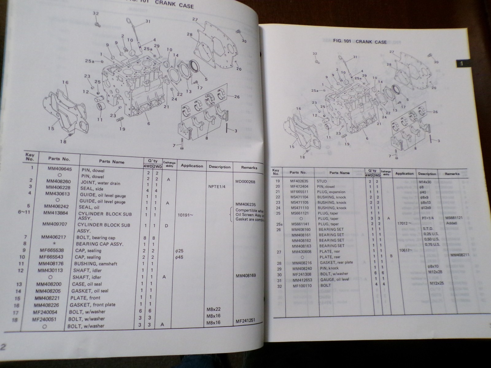 Mitsubishi MT180, MT180D Tractors Parts Catalog 1986