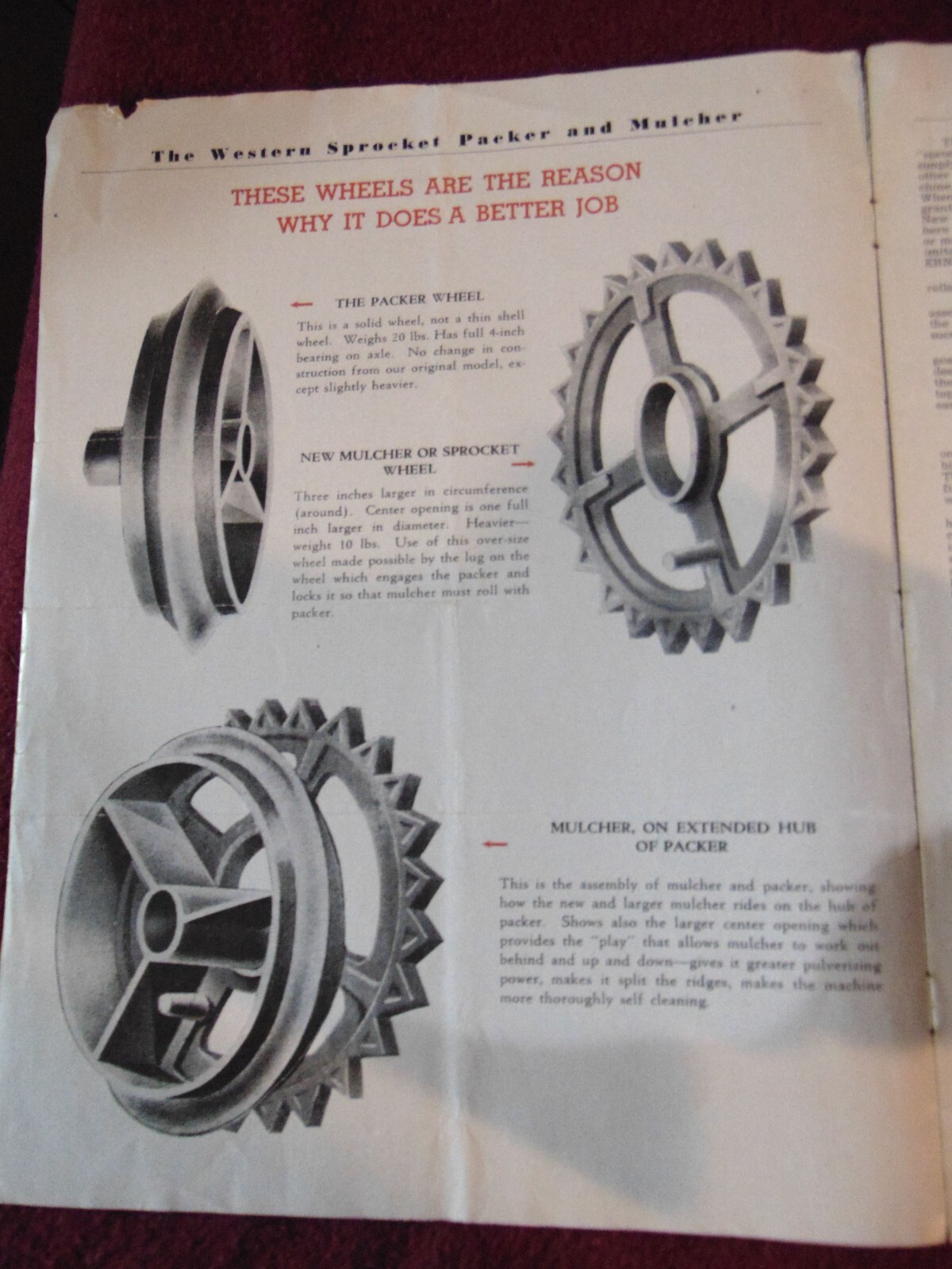 Vintage Western Sprocket Packer Mulcher Sales Flyer Phamphet Brochure Racine WI
