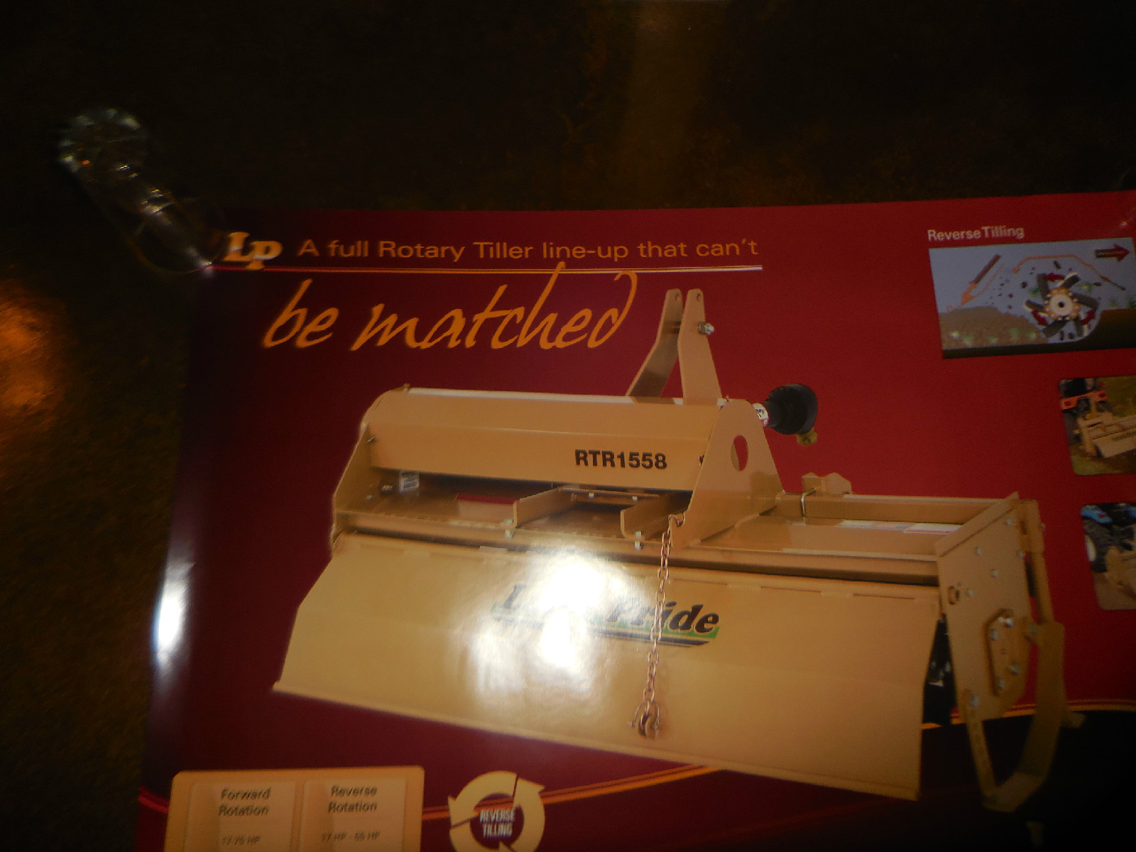Original Land Pride Dealer Sales Poster Rotary Tiller RTR 1558 24&Prime; X 36&Prime; NOS