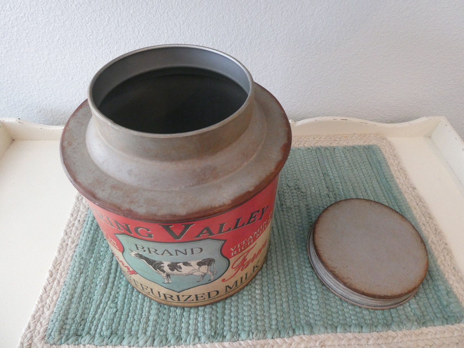 Spring Valley Dairy Milk Can Cow Farm Holstein Cattle Butter Creamery