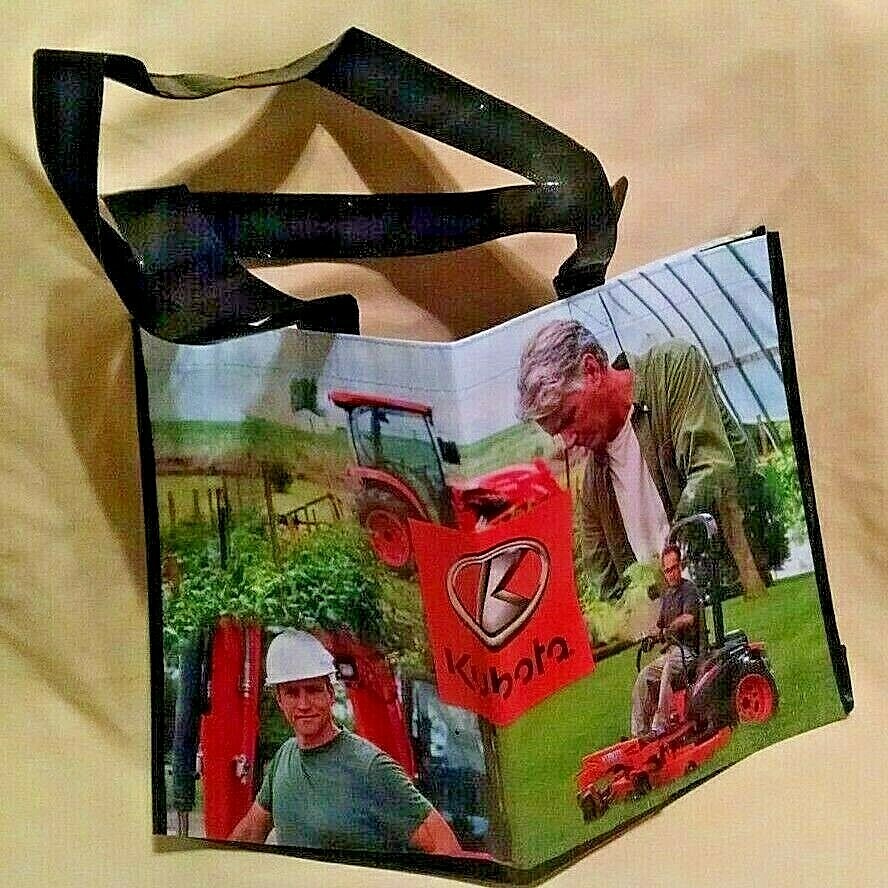 KUBOTA TRACTOR BAG SHOPPING TOTE HANDLES NEW LAWNMOWER LAWN MOWER GRASS CUTTER*