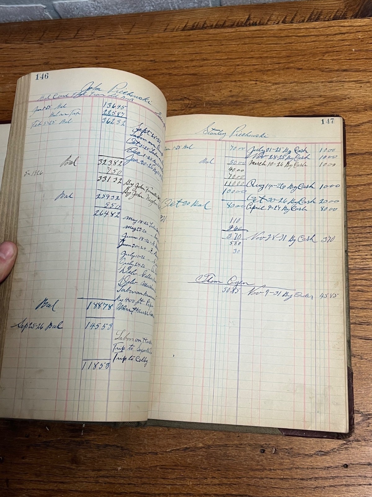 Vintage 1930s Frank Georgeson Farm Implement Dealer Ledger Book Redgranite, Wis