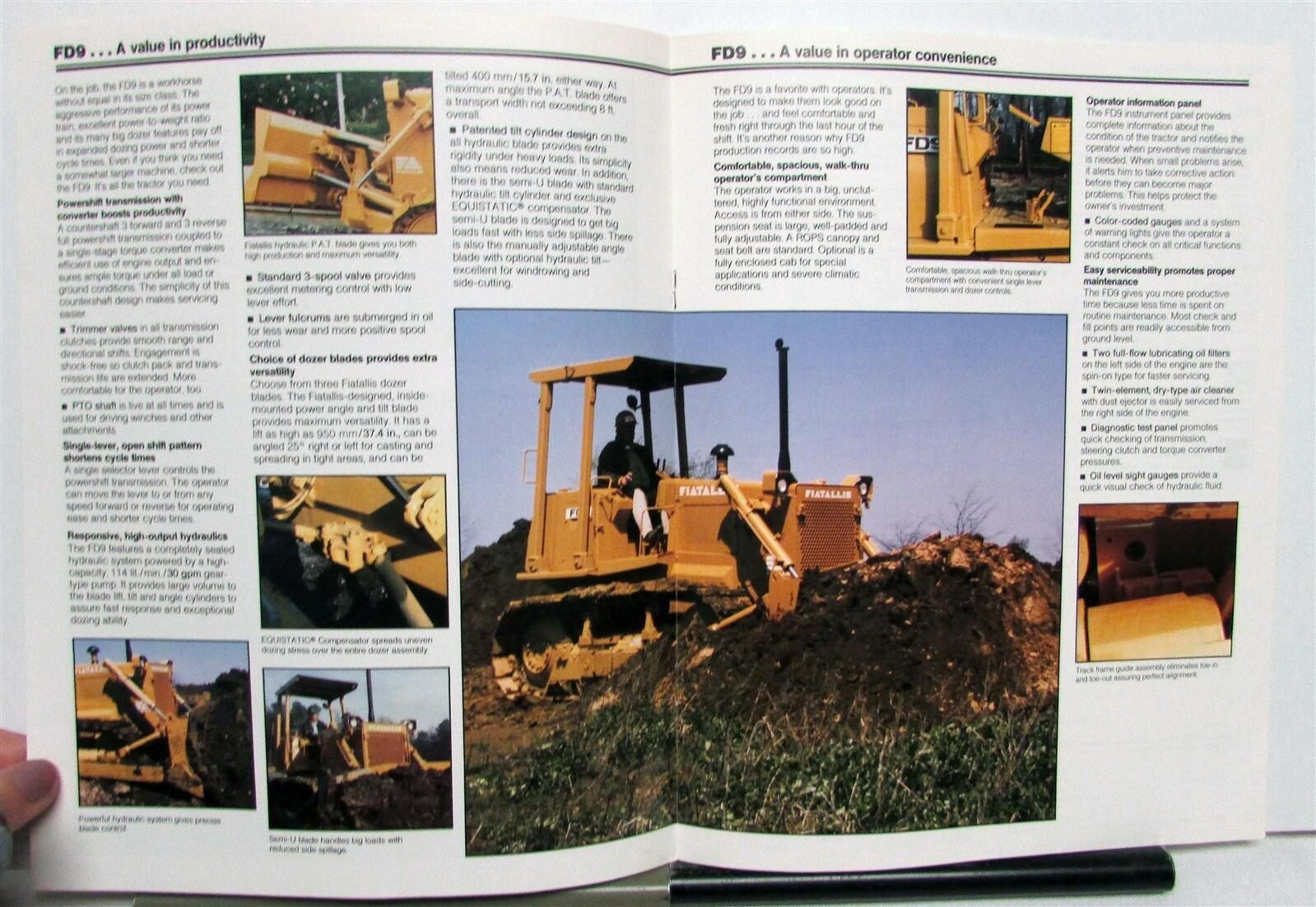 1990 Fiat Allis FD9 Crawler Dozer Specifications Construction Sale Brochure