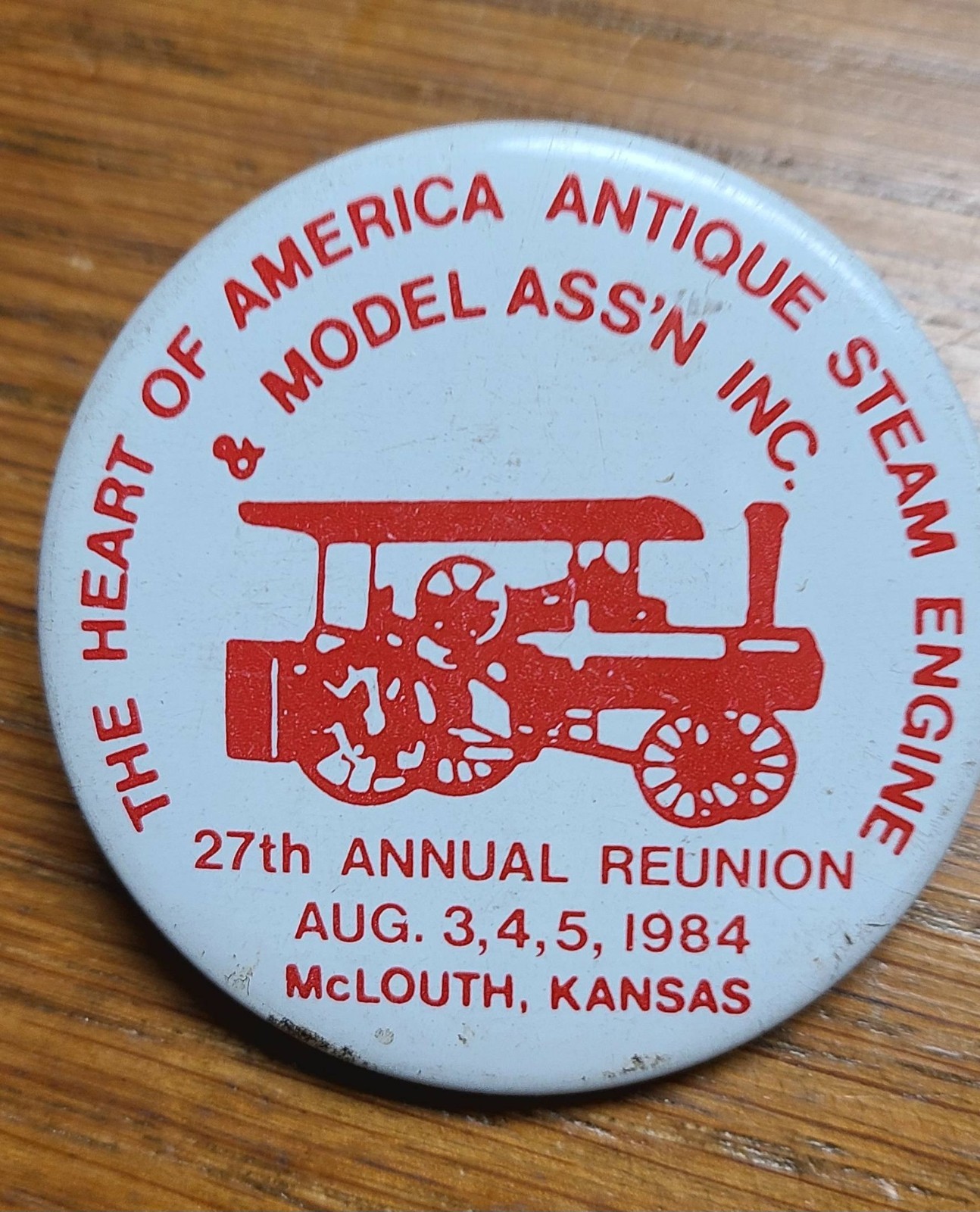 Vintage Heart of America Antique Steam Engine & Model… McLouth Kansas Buttons