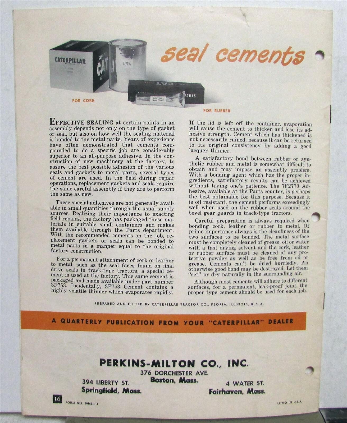 1953 Caterpillar Construction Service Reporter Magazine October Issue