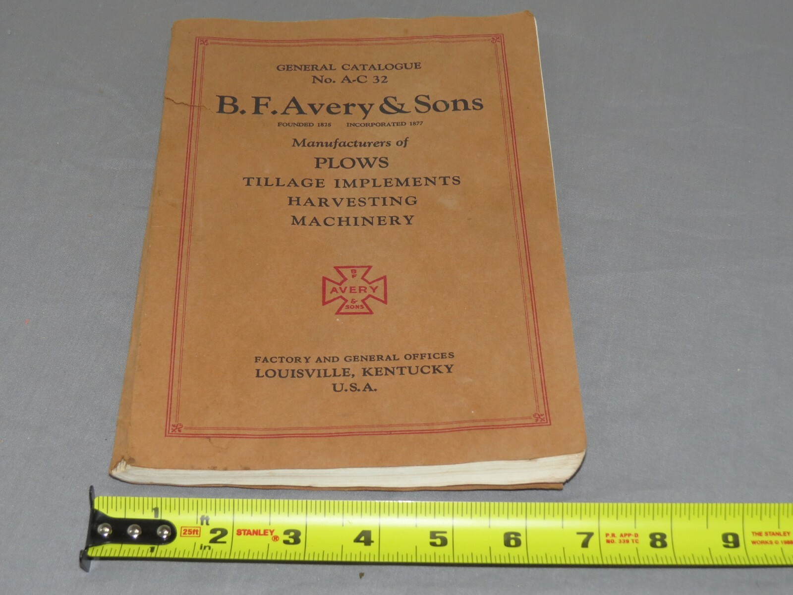 Vintage BF Avery Plows Implements GENERAL Catalog Color Plates 90pgs 32