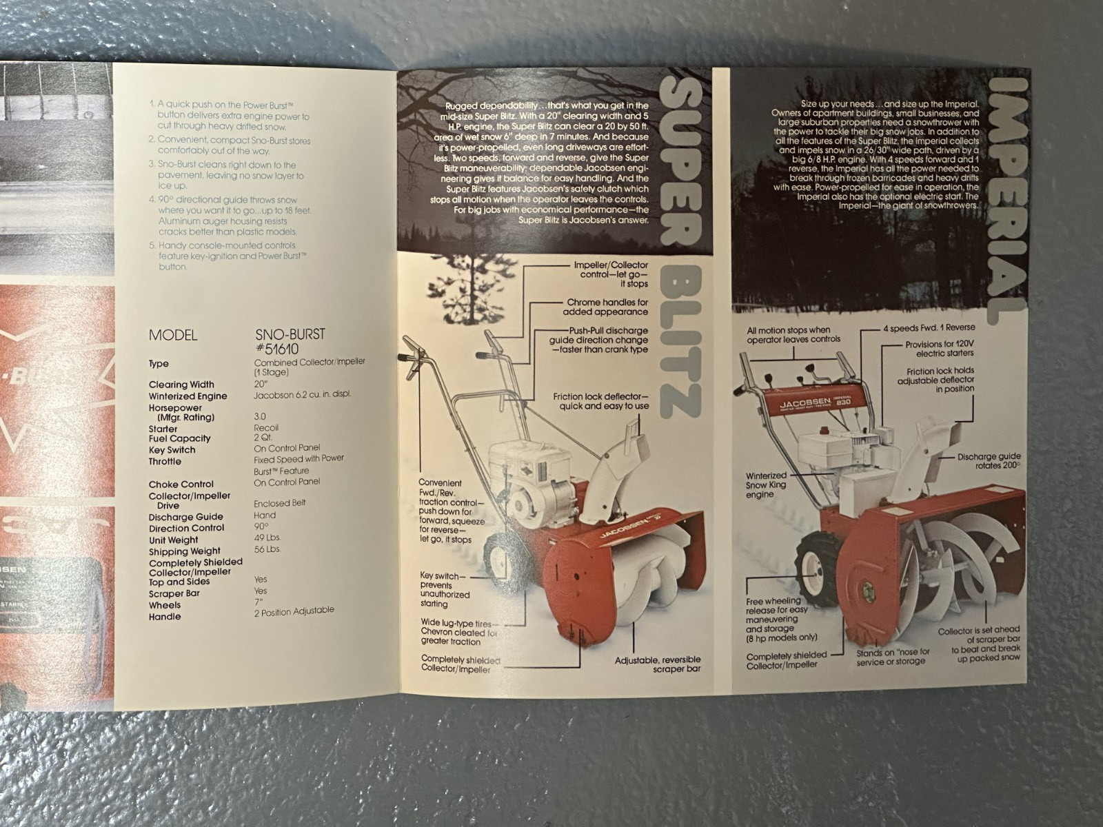 1978 JACOBSEN SNOW THROWERS Blowers PENGUINS Advertising Brochure