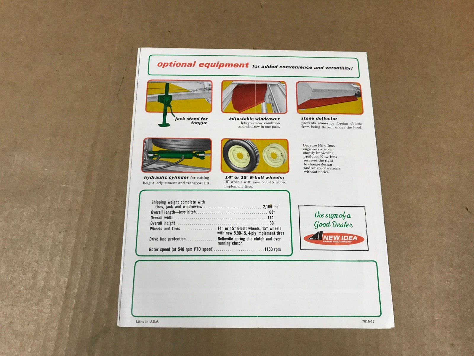 Vintage New Idea Farm Equipment Cut/ditioner Salesman Brochure