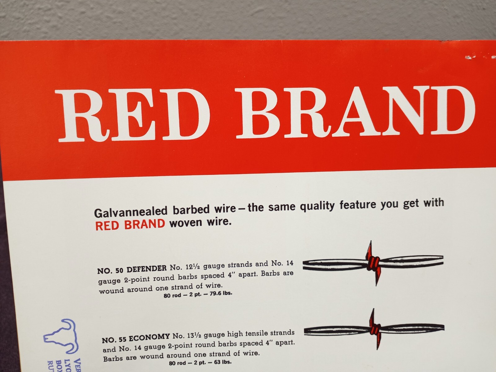 Vintage RED BRAND BARB WIRE AD Brochure