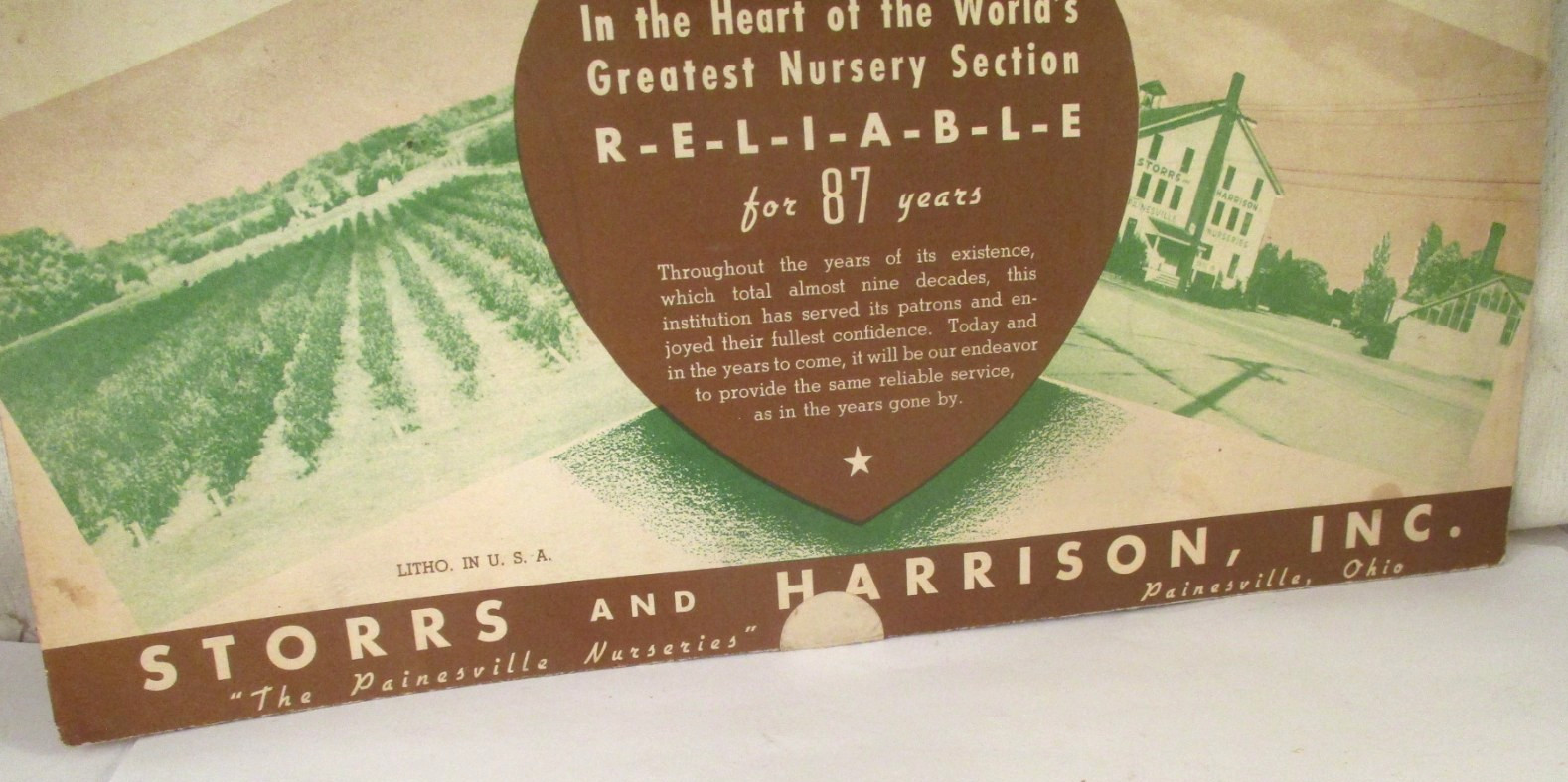 Vintage STORRS and HARRISON PAINESVILLE OH NURSERY MAILER BROCHURE
