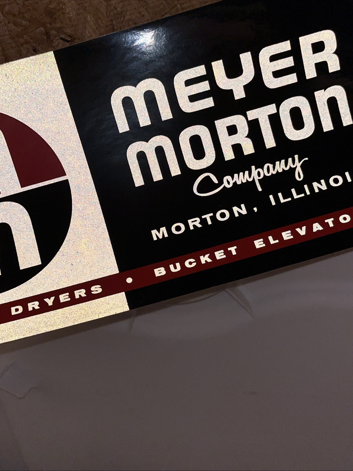 Vintage Meyer Morton Chain Bucket Elevator Dryers 12” Reflective Sticker PBB