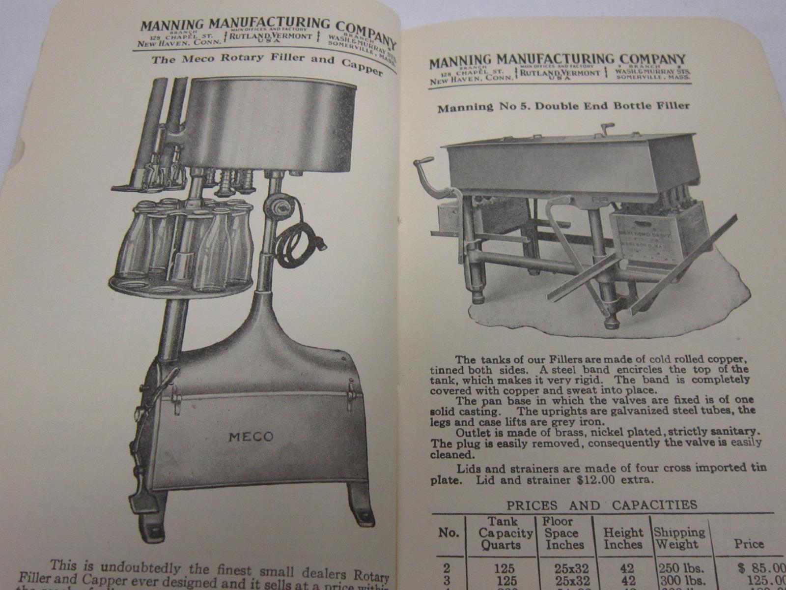 Manning Mfg Co Catalog Rutland Vermont 8th Ed Vtg Old Antique Farm Milk Machine