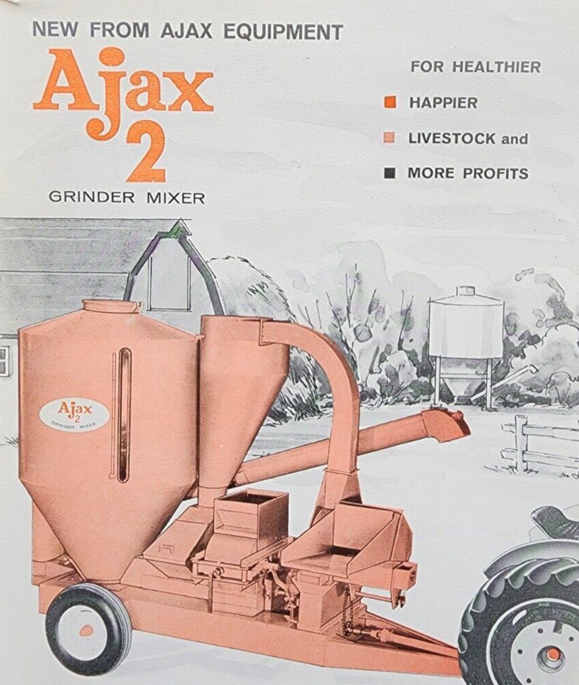 Ajax Equipment Grinder Mixer Universal Sales Salesman Dealer Brochure 2pgs