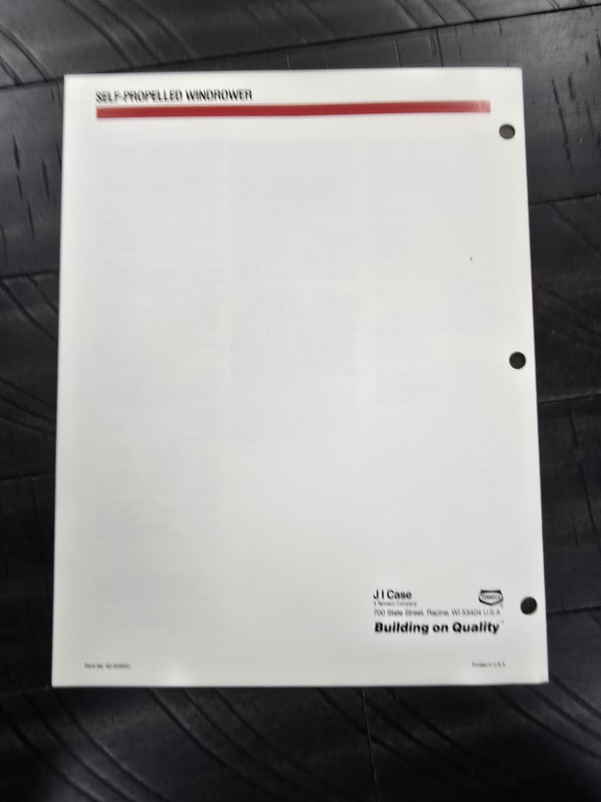 1990s 8830 Self Propelled Windrower Spec Sheet Case IH International Harvester