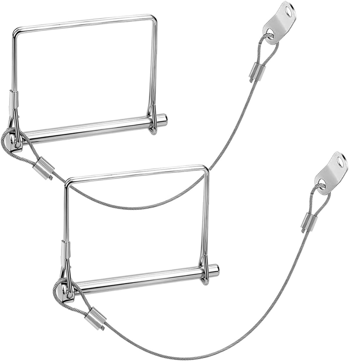2 Pack 5/16&Prime;x4&Prime;Trailer Coupler Pin with Anti-Loss Cable, Square Wire Lock Pin
