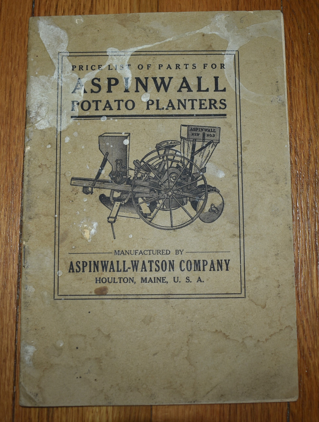 Vintage Aspinwall Watson Co Potato Planters Advertising Price List Farm Catalog
